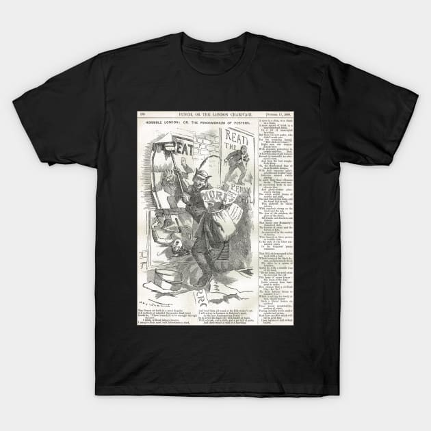 Jack the Ripper Punch Cartoon The pandemonium of posters  1888 T-Shirt by artfromthepast